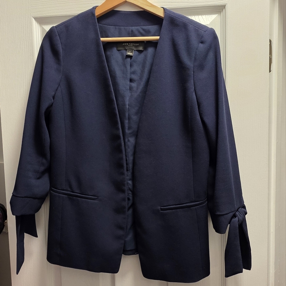 Ann Taylor Blue Blazer Classic Suit Jacket